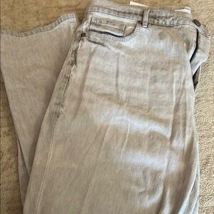 LOFT Light Gray High Waist Jeans